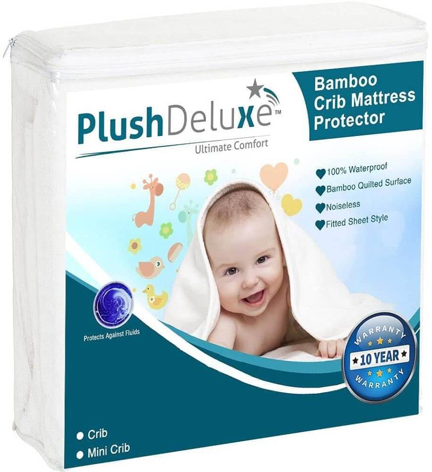 protector de colchon de cuna Plush Deluxe bambu